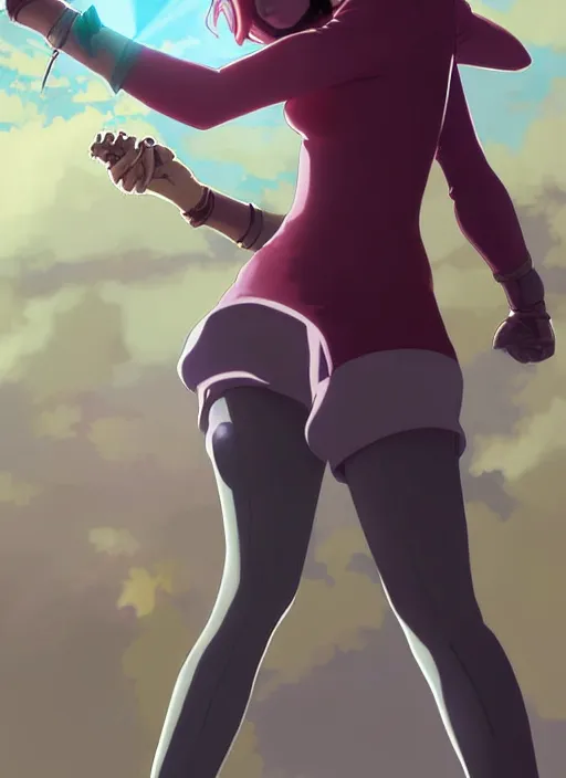 Prompt: Painting of grown-up Velma Dinkley in the style of Ghost in The Shell, beautiful anime art style, winged eyelashes, countryside, calm, fantasy character portrait, dark outlines, dynamic pose, above view, sunny day, artwork by Makoto Shinkai, very coherent asymmetrical artwork, sharp edges, perfect face, simple form, 100mm