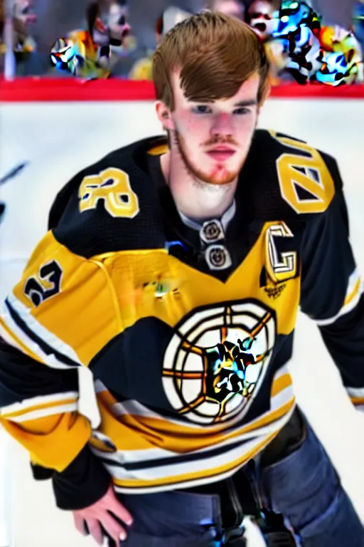 Image similar to conner mcdavid in a boston bruins jersey