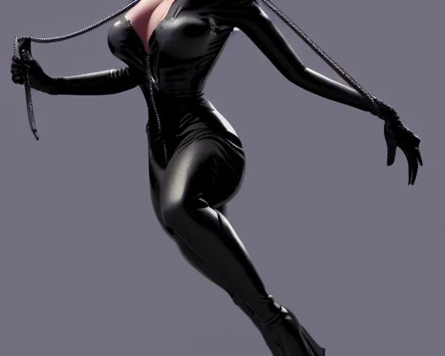 Prompt: Catwoman Playboy Centerfold, Full Figure, 8K, octane render, HDR, photorealistic, volumetric lighting, Hyperrealistic-H 960