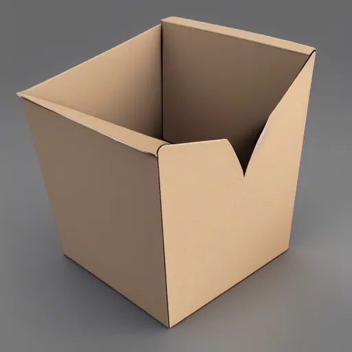 Prompt: a cardboard box with a tissue dispenser on top of it, a raytraced image by Raymond Duchamp-Villon, polycount, cubism, low poly, sketchfab, made of cardboard