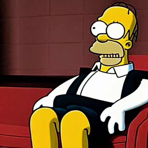 Prompt: homer simpson in the godfather