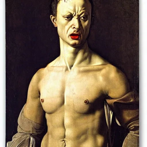 Image similar to an angry man, mannerism, by Agnolo Bronzino