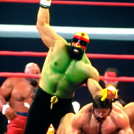 Image similar to hulk hogan mr. t wrestlemania