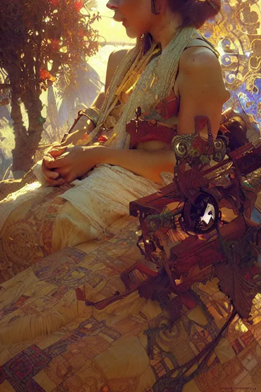 Prompt: augmented reality, virtual reality, painting by gaston bussiere, craig mullins, greg rutkowski, alphonse mucha