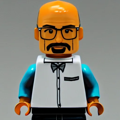 Prompt: walter white lego figure realistic photo 50mm lens