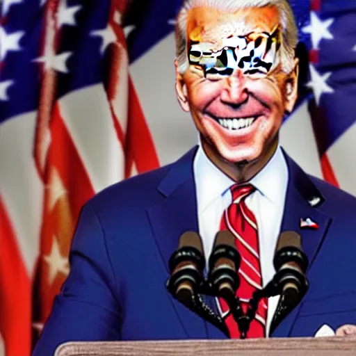 Image similar to joe biden with a red mohawk