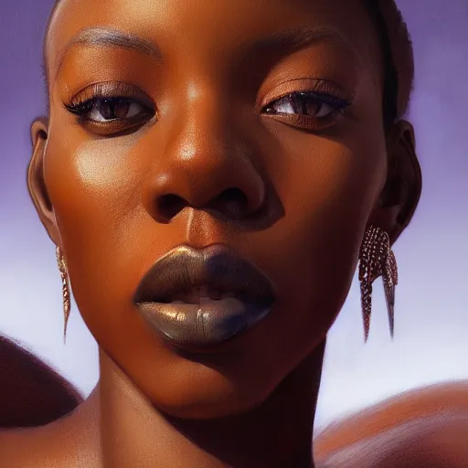 Image similar to an portrait of a west african manding queen, detailed, centered, digital painting, artstation, concept art, donato giancola, Joseph Christian Leyendecker, WLOP, Boris Vallejo, Breathtaking, 8k resolution, extremely detailed, beautiful, establishing shot, artistic, hyperrealistic, beautiful face, octane render