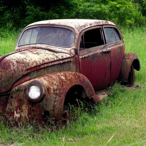 Image similar to broken down rusty old car