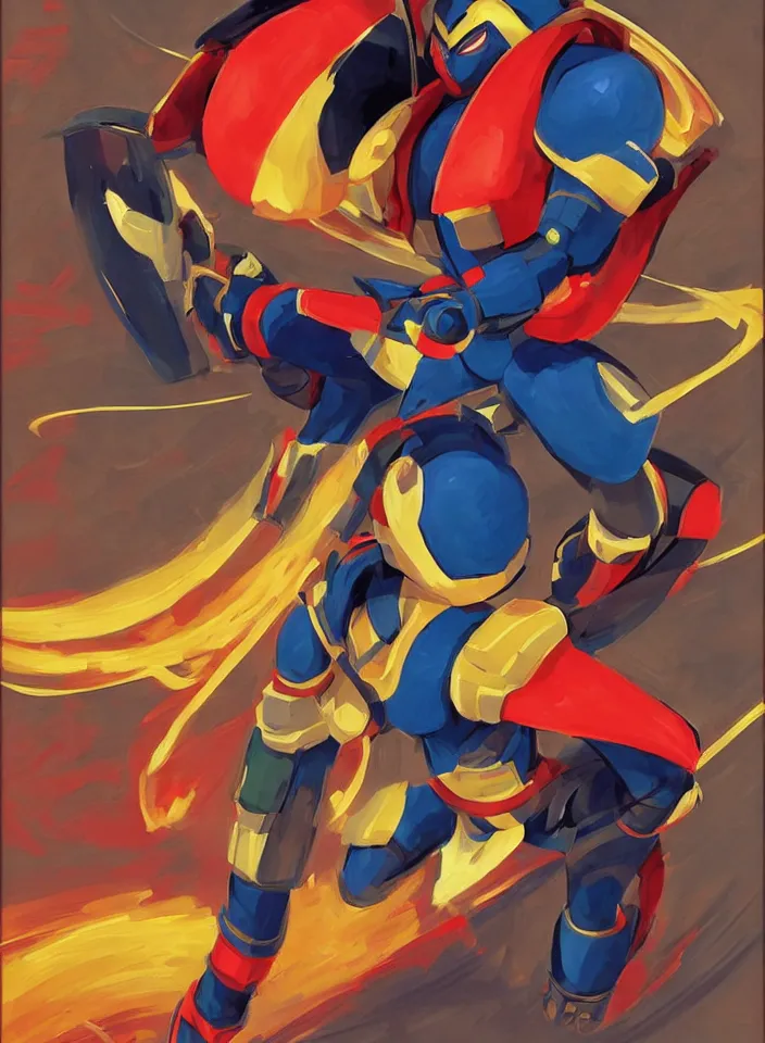 Prompt: orientalist painting of a ninja megaman x zero, in the style of syd mead, jeremy cowart, by greg tocchini, by james gilleard, by joe fenton