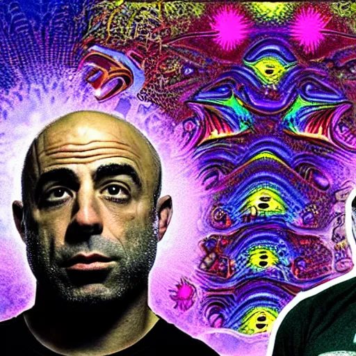 Prompt: joe rogan having a dmt trip with aliens