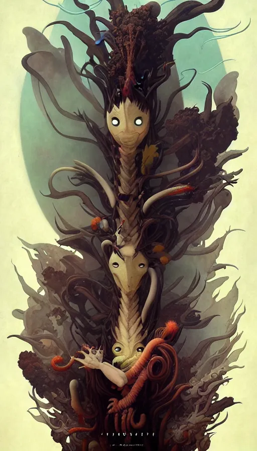 Image similar to exquisite imaginative imposing weird creature movie poster art humanoid anime movie art by : : james jean weta studio tom bagshaw frank frazetta studio ghibli