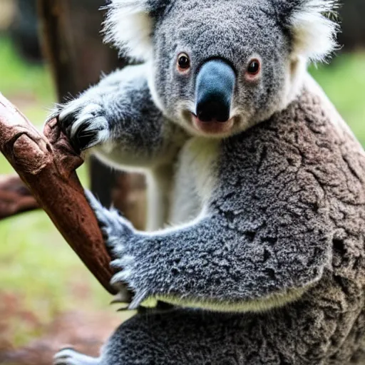 Prompt: koala bear riding a motorcycle