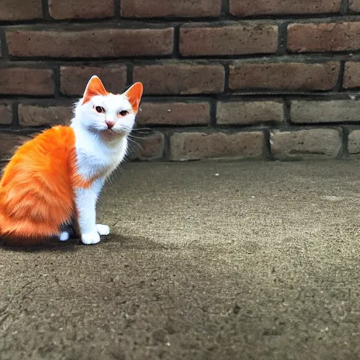 Prompt: an [ [ orange ] ] white black kitty front view