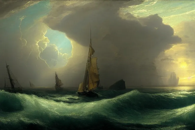 Image similar to a giant vortex in the sea, whirlpool, by andreas achenbach and peder balke and martin johnson heade sharp digital painting. dreaming latent space. matte painting, concept art. artstation. digital render. hdr, high dynamic range, global illumination, realistic, 8 k