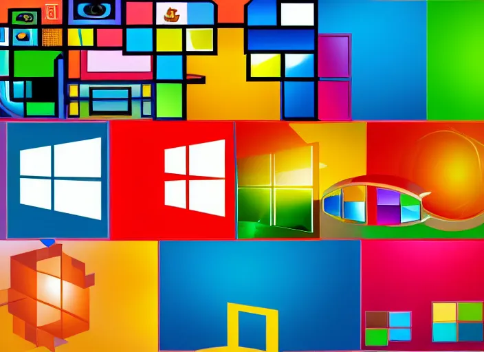 Prompt: windows logo wallpaper, illustrator, digital art