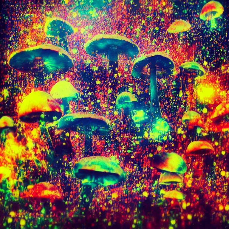 Image similar to double exposure of dally life, symbols of live, explosion, cyber mushroom city, love is the most relevant theme, love is infinity, love is begin of all, 8 k resolution, artistic mode, artistic, trending on instagram, long exposure, love art, serious, fantasy and dreams vibes, mushrooms style and macro style, colorful picture