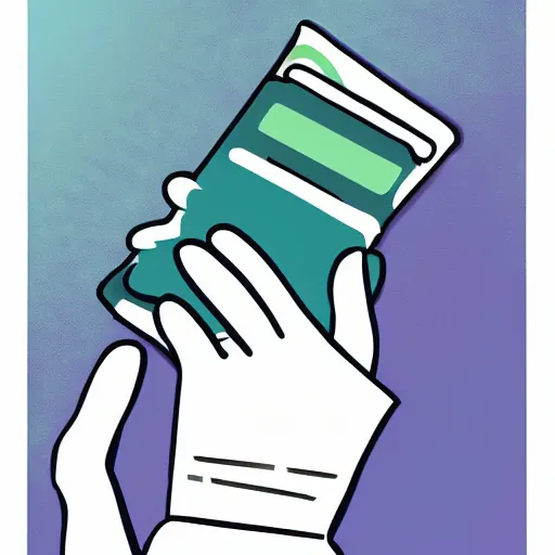 Image similar to A gloved hand holding an envelope, digital illustration, Magic the Gathering