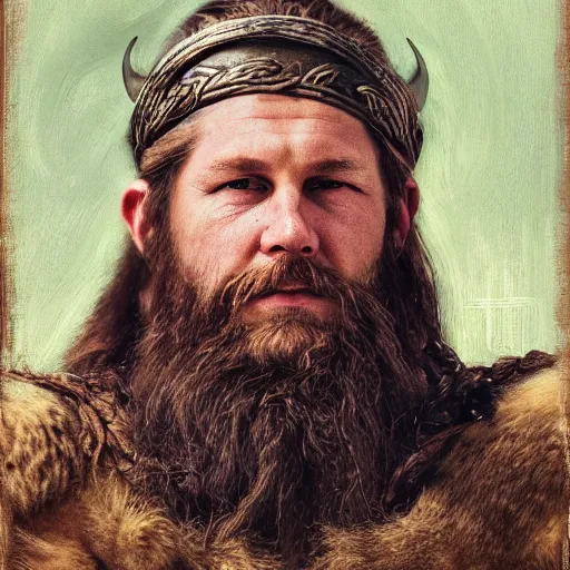 Prompt: a portrait of a viking