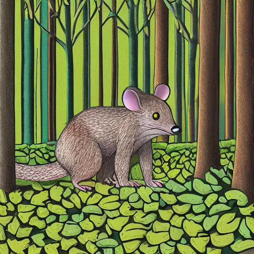 Prompt: maus in forest, by rivuletpaper, rivuletpaper art, very detailed,