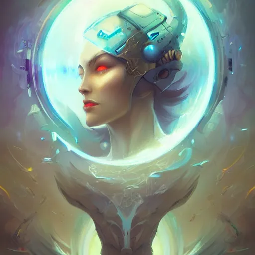 Image similar to portrait of a beautiful cybernetic emanation, by pete mohrbacher and artgerm and wlop, digital art, highly detailed, intricate, fantasy, mystical, Trending on Artstation HQ, deviantart, unreal engine, 4K UHD image