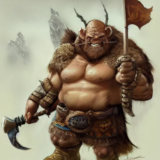 Prompt: an Ogre Warrior with a great warhammer in the style of Justin Gerard, realistic painting, Digital art, realistic, very detailed, High definition, trending on Artstation