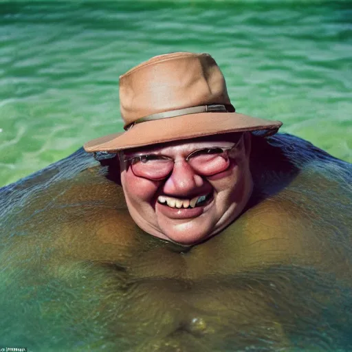 Prompt: a 3 5 mm photography, kodachrome colour of a portrait of a human hippo by martin parr - h 1 0 2 4 - w 1 0 2 4 - n 9