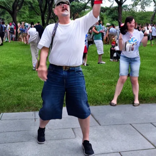 Prompt: mario dancing at vietnam memorial, wide angle