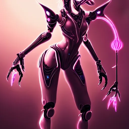 Prompt: highly detailed exquisite fanart, of a beautiful female warframe, but as a stunning anthropomorphic robot female dragon, glowing eyes and robot dragon head, off-white plated armor, bright Fuchsia skin, elegant pose, full body shot, epic cinematic shot, realistic, professional digital art, high end digital art, sci fi, DeviantArt, artstation, Furaffinity, 8k HD render, epic lighting, depth of field