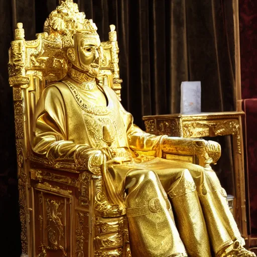 Prompt: The Emperor on his Golden Throne