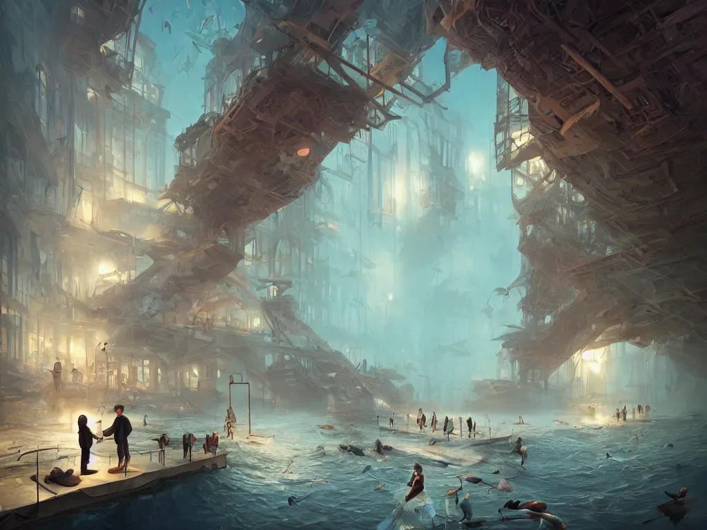 Prompt: surreal masterpiece, i woke up in pieces, hospital bound, time is running out, surreal, fantasy, by andreas franke and santiago calatrava, rhads, digital art, highly detailed, artstation, 8 k hdr