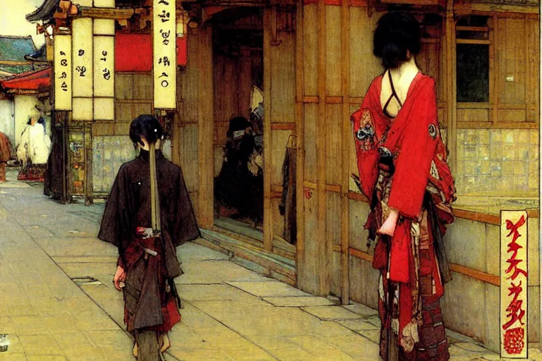 Prompt: kyoto, painting by gaston bussiere, john william waterhouse, yoji shinkawa, carl larsson