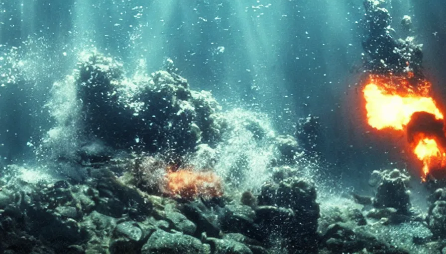 Image similar to Big budget movie, underwater explosion