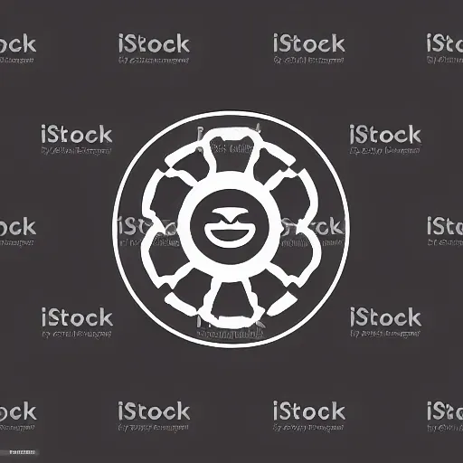 Image similar to dark background, symmetrical, a cute logo for a prompt randomizer app, vector art, company logo, trendy