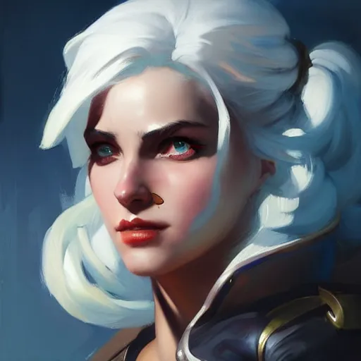 Image similar to Greg Manchess portrait painting of Ciri as Overwatch character, medium shot, asymmetrical, profile picture, Organic Painting, sunny day, Matte Painting, bold shapes, hard edges, street art, trending on artstation, by Huang Guangjian and Gil Elvgren and Sachin Teng