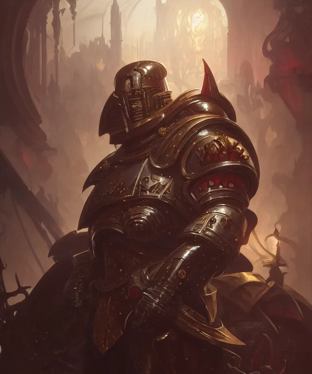 Image similar to Sir Keir Starner as Warhammer 40k Emperor, portrait, fantasy, intricate, elegant, highly detailed, digital painting, artstation, concept art, smooth, sharp focus, illustration, art by artgerm and greg rutkowski and alphonse mucha