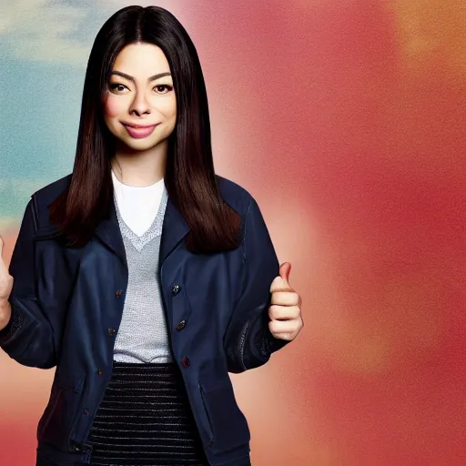 Image similar to Miranda Cosgrove as Meilin Lee in disney turning red live action, 8k full HD photo, cinematic lighting, anatomically correct, oscar award winning, action filled, correct eye placement,