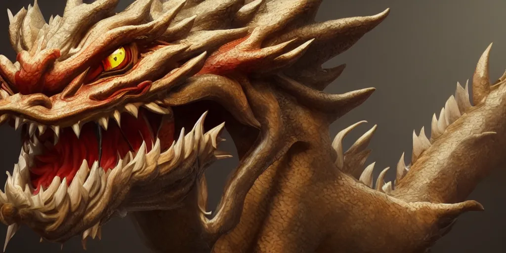 Image similar to a portrait of a full body chinese dragon, close up, 3 d model, unreal engine 5, sharp focus, detailed matted painting, 4 k, epic lighting, artstation, by antoine di lorenzo