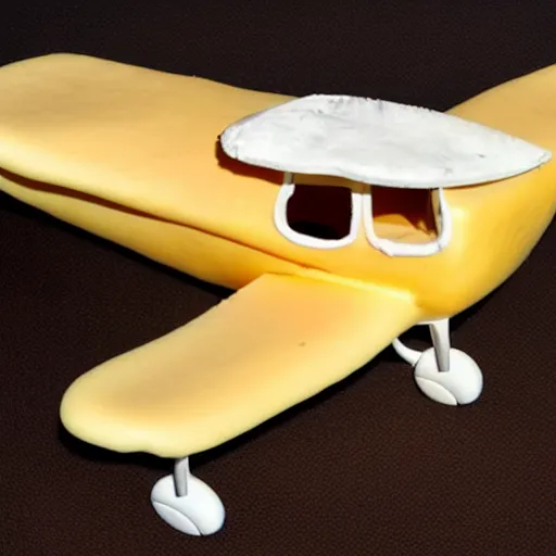 Image similar to a plane made out of cheese,