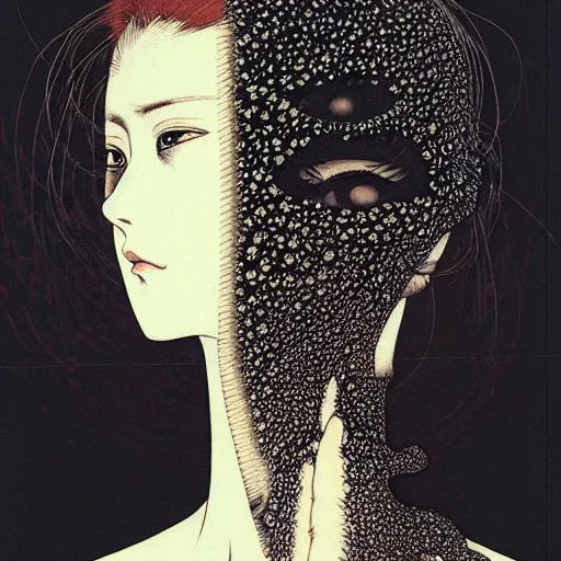 Image similar to prompt : portrait of muse soft light painted by takato yamamoto, inspired by ghost in shell anime, smooth face feature, intricate oil painting, high detail, sharp high detail, manga and anime