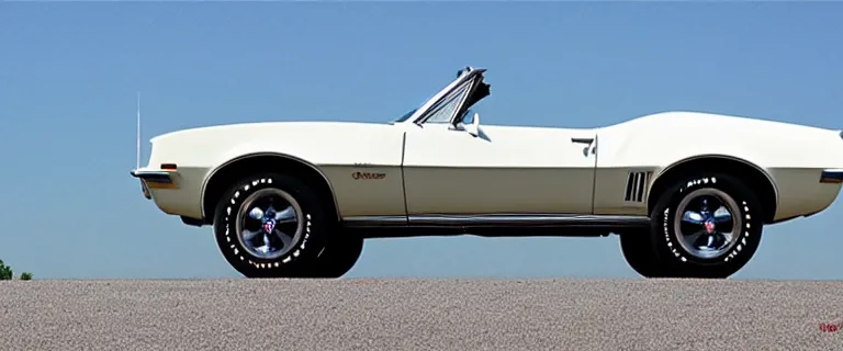 Image similar to Ermine White Chevrolet Camaro Z/28 Convertible (1967), created by Barclay Shaw