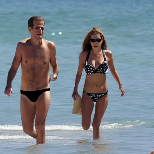 Prompt: photo of hunter biden in bikini