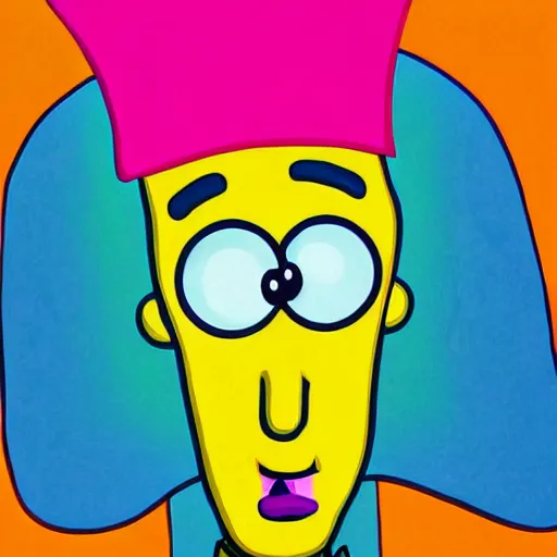 Image similar to handsome squidward portrait, realistic, pop art, vivid colors