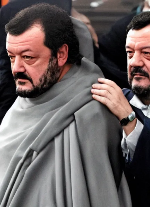 Prompt: matteo salvini as emperor palpatine, detailed