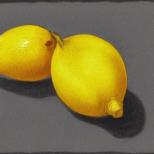 Prompt: professional pencil sketch of a lemon