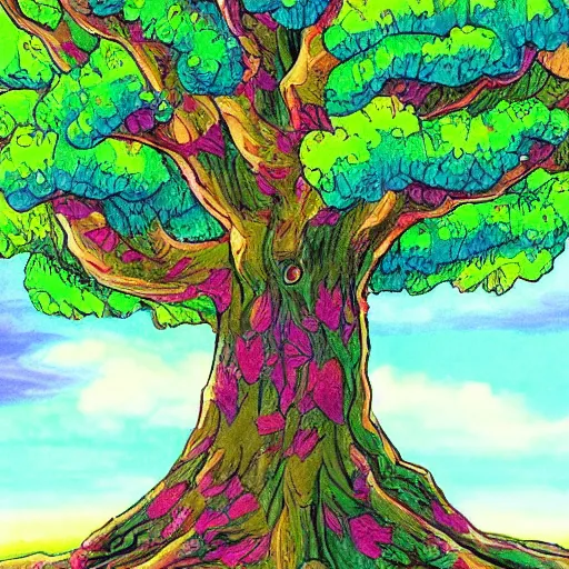 Prompt: a beautiful painting of tree made of butterfly studio ghibli