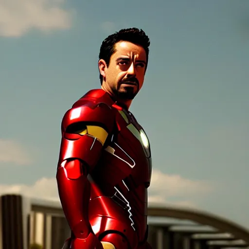 Prompt: still of xavi hernandez as tony stark in iron man ( 2 0 0 8 )