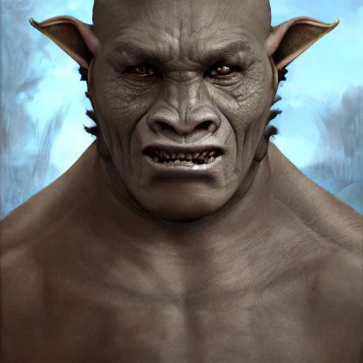 Prompt: a detailed portrait of an orc boy child, art illustration, incredibly highly detailed and realistic, 8 k, sharp focus