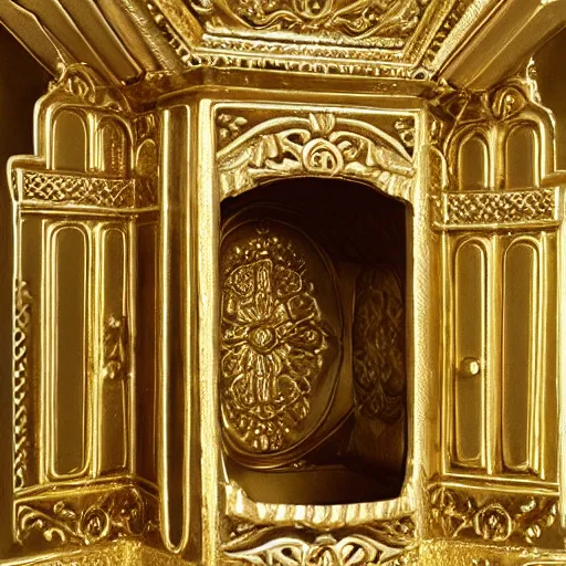 Image similar to a toilet made from solid gold. highly detailed, ornate, photorealistic