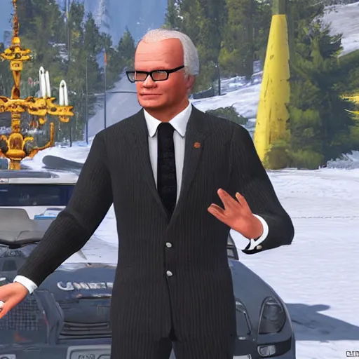 Prompt: Carl XVI Gustaf, declaring war against the United States of America, GTA5 style