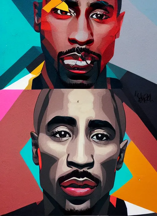 Image similar to symmetry!! portrait of tupac shakur by sachin teng, organic, cables, matte painting, geometric shapes, hard edges! graffiti, street art